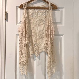 Cream lace vest